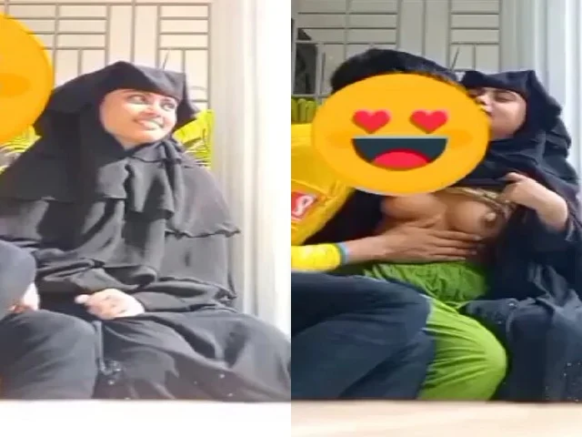 Bengali Viral sex mms Muslim Girl In Burka boobs sucking by lover