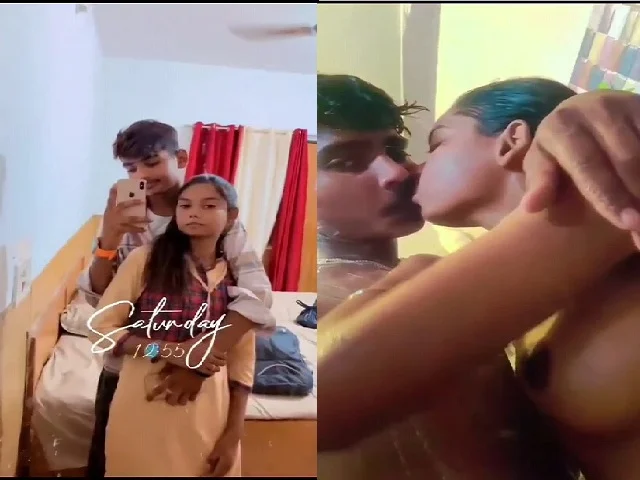 Free MMS Video Teen school lovers nude bath and viral sex in OYO hotel