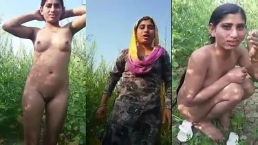 new fsiblog porn video Punjabi randi bhabhi standing naked in field with lover