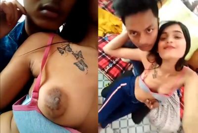 xhamster2 Indian porn video Horny guy pressing small boobs of nude gf in hotel