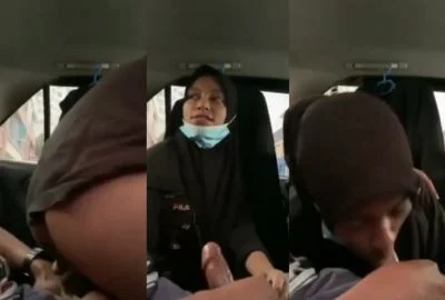 Hijabi muslim hot girl sucking dick in car and fucking with driver viral sex mms video