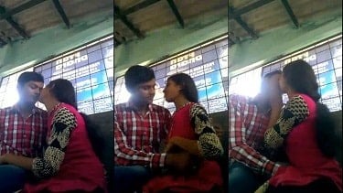 Chennai girl sex mms bf kissing and boobs pressing gf in School Tamil sex video