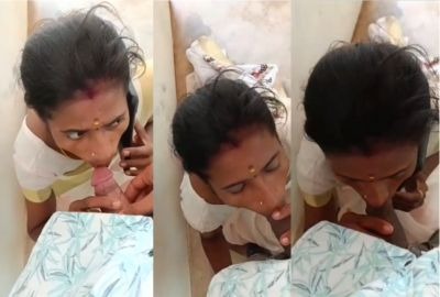 Indian sex mms videos of Tamil milf sucking and drinking cum of her stepson dick