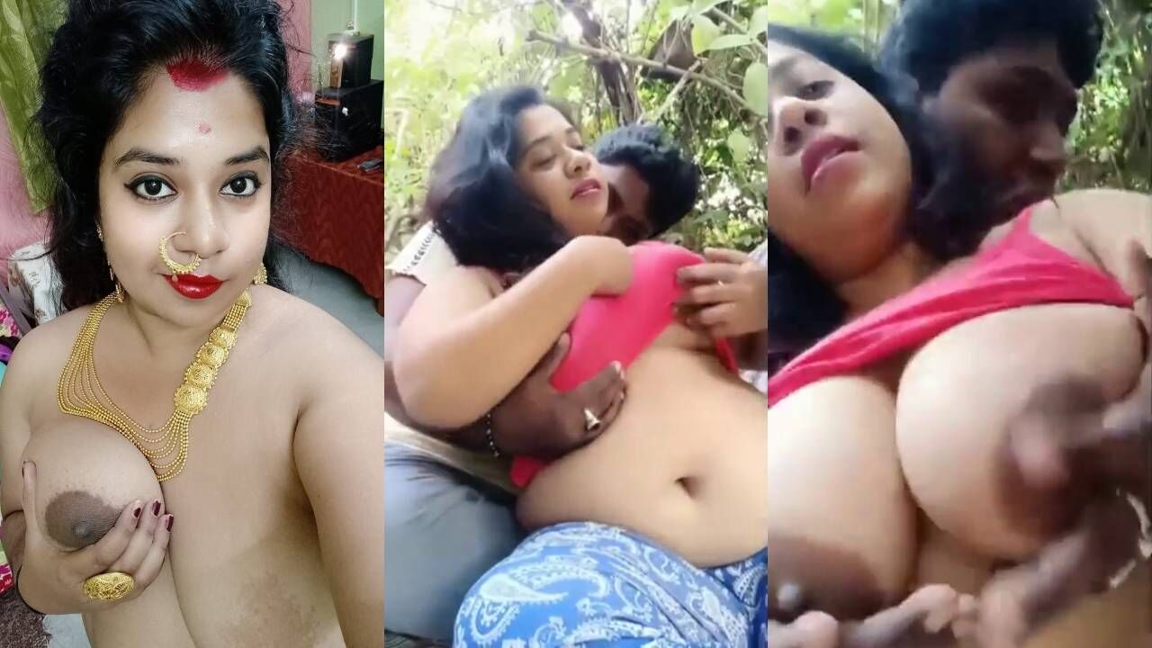 Desi Viral Mms of Chubby hot Bengali boudi big boobs pressed and enjoyed outdoor