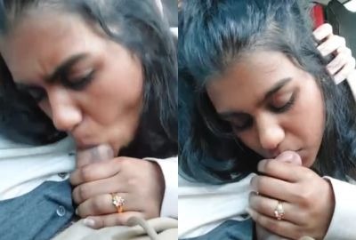 Latest Desi viral sex Mms hot 18 year old girl give blowjob to teacher in Car