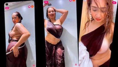 MasalaSeen Aditi Mistry Nude Red Saree in Shower Full Live Premium XXX Video