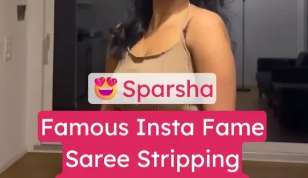 xhamster Insta Famous Sparsha Saree Stripping Goes Fully Nude, Spreads Ass Wide & Fingers Pussy
