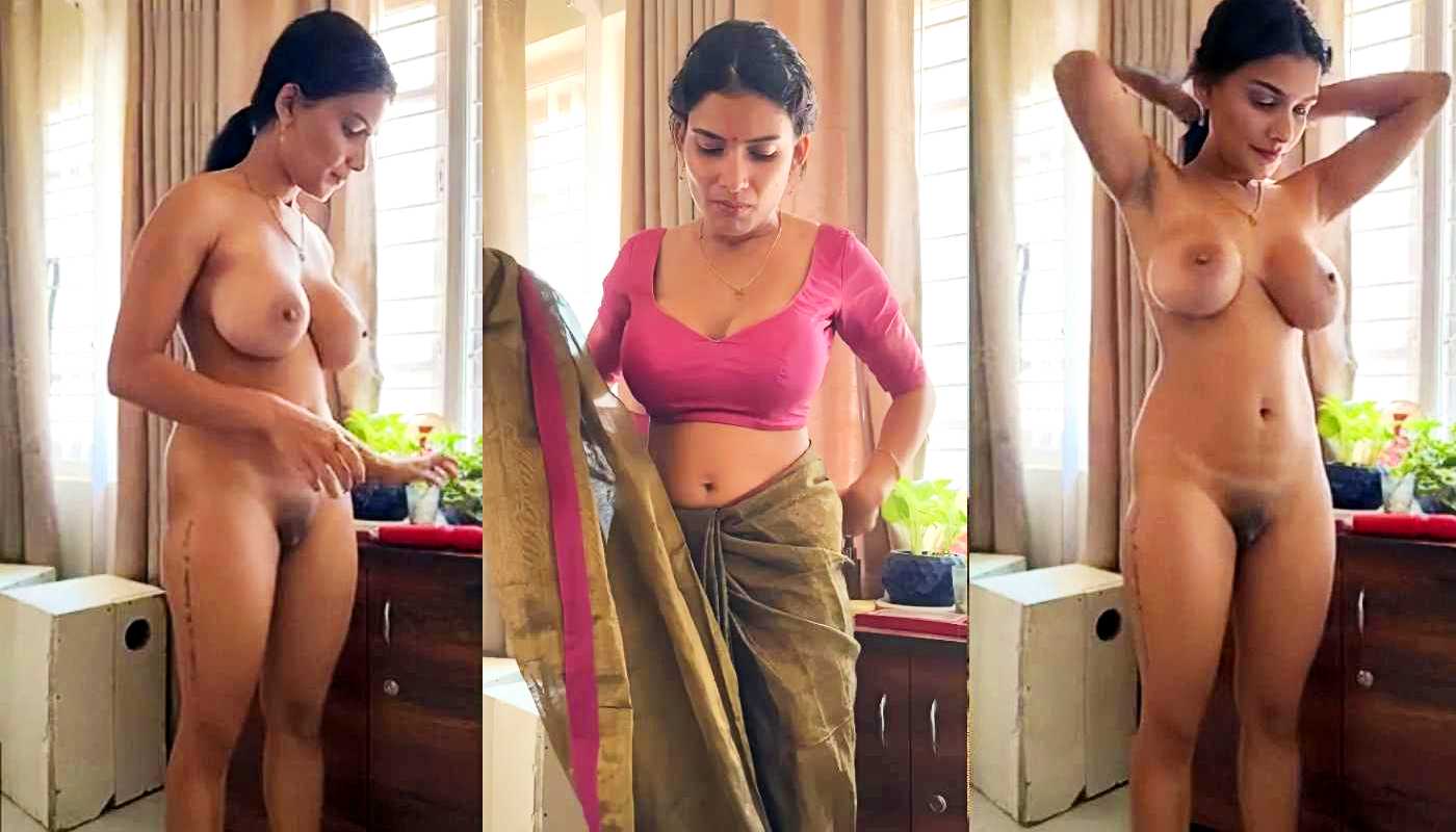 Indian Mallu Big Boobies Model Resmi Nair Stripping Out of Her Saree to Show Her Huge Boobs and Pussy mms video